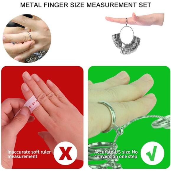 Ring Sizer Measuring Tool Metal Ring Mandrel Ring Measurer and Ring Sizer Women - Picture 6 of 7